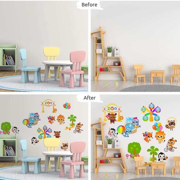 Splashka Happy Zoo Animals Kids Wall Decals - Picture 7 of 8